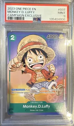 Monkey.D.Luffy PSA 9 (Anime Expo 2023) P-037 One Piece Promotion Cards Regular - Image 1