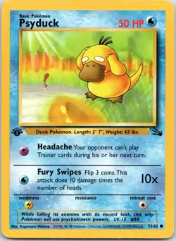 Psyduck 53/62 Fossil Set 1st Edition Vintage 1999 Pokemon Card - Image 1
