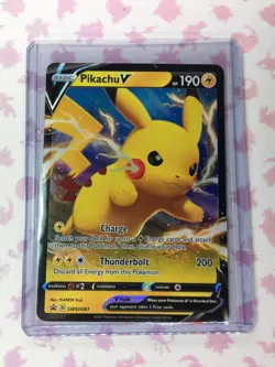 Pikachu V 061 Black Star Promo NM Sword & Shield (Shining Fates) Pokemon Card - Image 1