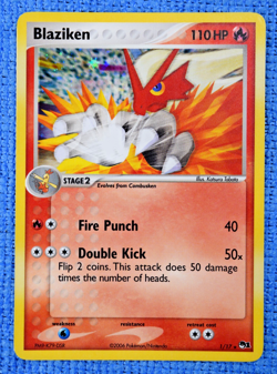 Blaziken 1/17 Pop Series 1 Holo Rare 2006 NM Katsura Tabata Artwork Pokemon TCG - Image 1