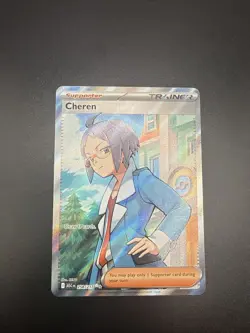 Cheren 258/217 Full Art Trainer Ultra Rare Holo Ascended Heroes Pokemon TCG - Image 1