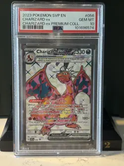 CHARIZARD-2023 POKEMON SVP ENGLISH S&V BLACK STAR PROMO #056 CHARIZARD EX PSA 10 - Image 1