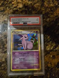 2010 POKEMON HEARTGOLD & SOULSILVER UNDAUNTED CRACKED ICE #2 ESPEON-HOLO PSA 7 - Image 1
