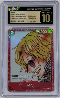 2023 One Piece Sanji ST01-004 Premium Film Red CGC 10 Pristine English - Image 1