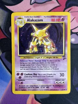Alakazam 1/130 Base Set 2 2000 Holo Rare WOTC Pokemon Card TCG MP - Image 1