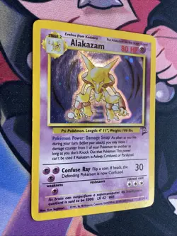 Alakazam 1/130 Base Set 2 2000 Holo Rare WOTC Pokemon Card TCG MP - Image 2