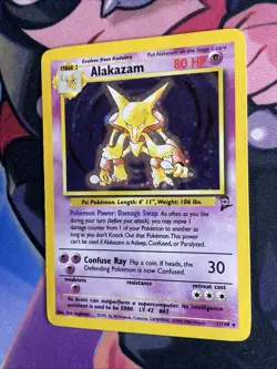 Alakazam 1/130 Base Set 2 2000 Holo Rare WOTC Pokemon Card TCG MP - Image 3
