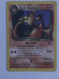 Pokemon TCG Dark Charizard Team Rocket Holo Rare Card 21/82 80 HP 1999 WOTC - Image 1