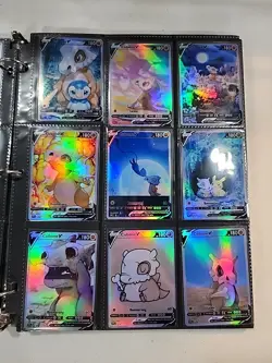 Lot of 9 Custom holo fanart mixed V Pokemon Trading Card Sleeved & Top Loaded!! - Image 1