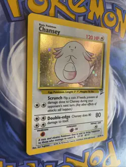 Pokemon TCG Chansey Base Set Holo Rare Card 2#3/130 Swirl - Image 2