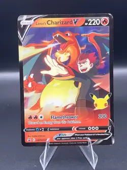 Lance's CHARIZARD V Celebrations POKEMON Full-Art Holo 2021 Trading Card SWSH133 - Image 1