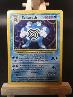 Pokemon Cards Poliwrath 13/102 Holo Base Set Unlimited WOTC Rare MP - Image 1