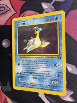 Pokemon TCG Lapras Fossil Holo Unlimited Rare Card 10/62 1999 LP SWIRL - Image 3