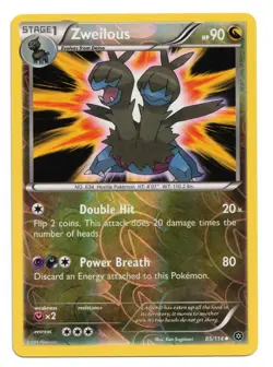 Pokemon Card: Zweilous Reverse HOLO 85/114 XY Steam Siege Set! NM - Image 1