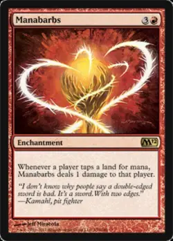 Moderate Play, English MTG Regular Manabarbs Magic 2012 Magic the Gathering - Image 1