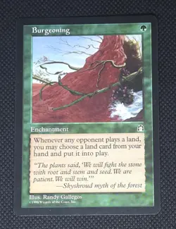 MTG Burgeoning - Stronghold - Rare - NM - Vintage Magic The Gathering - Image 1
