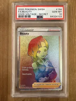 Pokemon TCG Beauty Vivid Voltage 194/185 Holo Secret Rare PSA 10 - Image 1