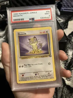 1999 Pokemon Jungle Meowth Promos Card #56/64 PSA 9 - Image 1