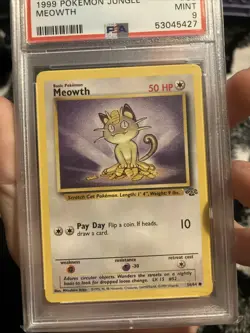 1999 Pokemon Jungle Meowth Promos Card #56/64 PSA 9 - Image 3