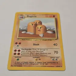 Pokemon Dugtrio 19/102 Base Set Rare English Card 1999 Wizards Regular - Image 2