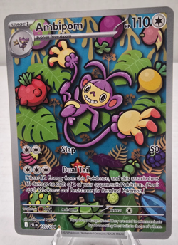 Ambipom 107/094 Illustration Rare Pokemon ME Phantasmal Flames NM - Image 1