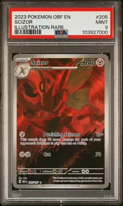 Scizor 205/197 PSA 9 MINT Illustration Rare SV Obsidian Pokemon - Image 1