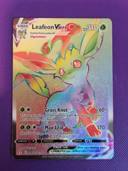 Pokemon Leafeon VMAX (Secret) 204/203 SWSH07: Evolving Skies Rainbow Full Art - Image 1