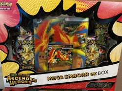 Pokemon Ascended Heroes Mega Emboar Ex Box New Sealed English - Image 1
