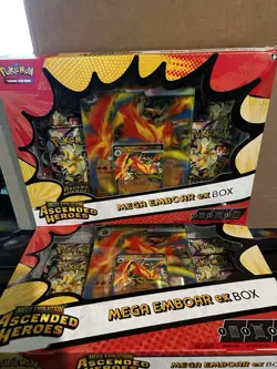 Pokemon Ascended Heroes Mega Emboar Ex Box New Sealed English - Image 3