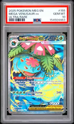 2025 POKEMON MEG EN-MEGA EVOLUTION ULTRA RARE #155 MEGA VENUSAUR EX PSA 10 - Image 1