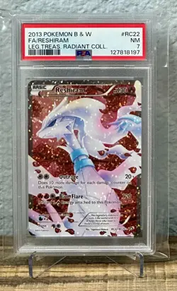 2013 Pokemon Full Art Reshiram Legendary Treasure #RC22 PSA 7 Radiant Collection - Image 1