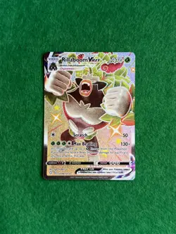 Rillaboom VMAX SV106/SV122 Shining Fates Rainbow Full Art Pokemon TCG NM - Image 1