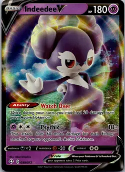 POKEMON INDEEDEE V 039/072 HOLO ULTRA RARE SHINING FATES NM/M - Image 1