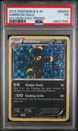 2013 POKEMON BLACK & WHITE PROMO #BW93 UMBREON-HOLO PSA 1 LOW POP 17! 🔥 - Image 1