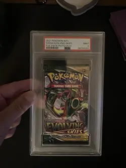 Pokemon Sword & Shield Evolving Skies Rayquaza Booster Pack PSA 9 Mint - Image 3