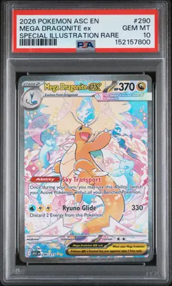 MEGA DRAGONITE EX Ascended Heroes Special Illustration Rare #290 PSA 10 Pokemon - Image 1