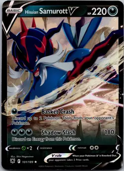 POKEMON HISUIAN SAMUROTT V 101/189 HOLO ULTRA RARE ASTRAL RADIANCE NM/M - Image 1