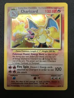 Charizard 4/102 Holo Rare Base Set Unlimited Pokemon TCG WOTC LP/NM - Image 1