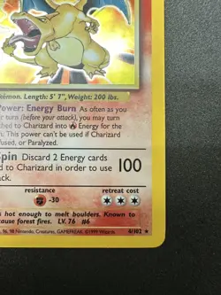 Charizard 4/102 Holo Rare Base Set Unlimited Pokemon TCG WOTC LP/NM - Image 5