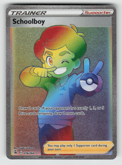 Schoolboy Pokemon Fusion Strike 276/264 Rainbow Secret Rare NM - Image 1