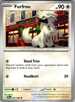 Furfrou Perfect Order 067/088 Common Pokemon Near Mint - Image 1