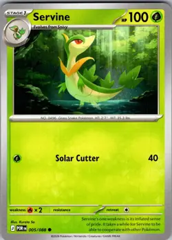Servine Perfect Order 005/088 Common Pokemon Near Mint - Image 1