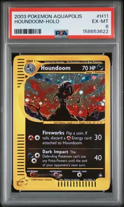 2003 POKEMON AQUAPOLIS #H11 HOUNDOOM-HOLO PSA 6 - Image 1
