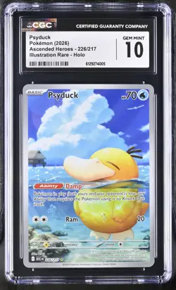Psyduck 226/217 Illustration Rare Holo Ascended Heroes Pokemon CGC 10 Gem Mint - Image 1