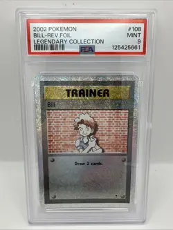 2002 POKEMON LEGENDARY COLLECTION #108 BILL-REVERSE FOIL PSA 9 - Image 1