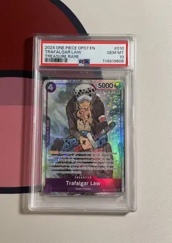 Bandai One Piece CCG OP07 500 Years Trafalgar Law TR Foil EN ST10-010 PSA 10 - Image 1