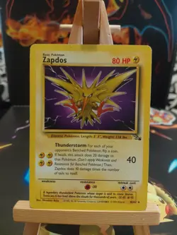 Pokemon TCG Zapdos Fossil Card 30/62 Regular Rare, LP Condition - Image 1