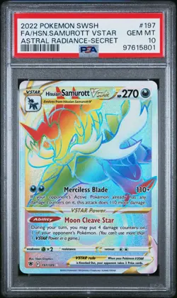 PSA 10 Hisuian Samurott VSTAR 197/189 Astral Radiance Full Art Pokemon Card - Image 1