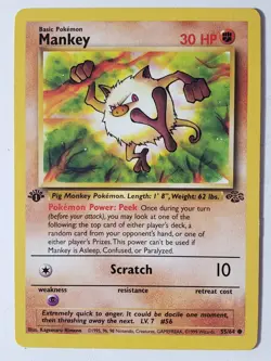 1ST EDITION Mankey 55/64 - NM - Jungle Pokemon Card - $2 Combined Shipping - Image 1