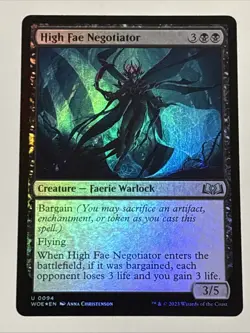 MTG Wilds of Eldraine High Fae Negotiator Foil 0094 NM - Image 1
